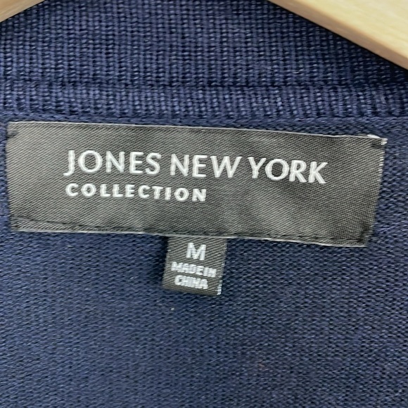 Jones New York Open Cardigan Sweater Womens M Stretch Long Sleeve Viscose Blend - Picture 8 of 8
